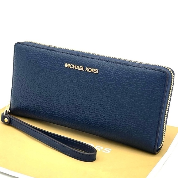 Michael Kors Large Continental Wallet Wristlet Navy Blue (NWT) - Picture 3 of 7